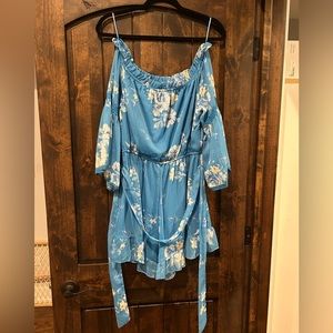 Red Dress Boutique Love Collette Off the Shoulder Romper - size M